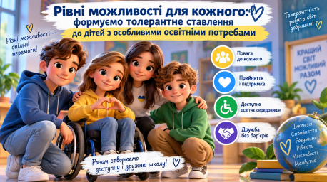 Рівні можливості для кожного: формуємо толерантне ставлення до дітей з особливими освітніми потребам